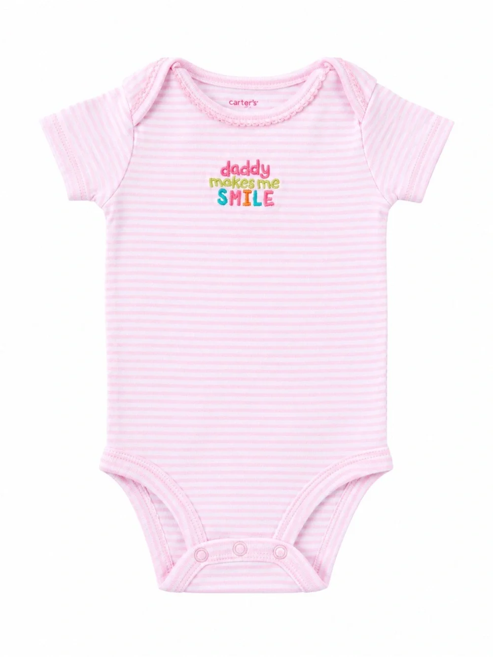 Carter’s Pink Stripe Daddy Makes Me Smile Bodysuit